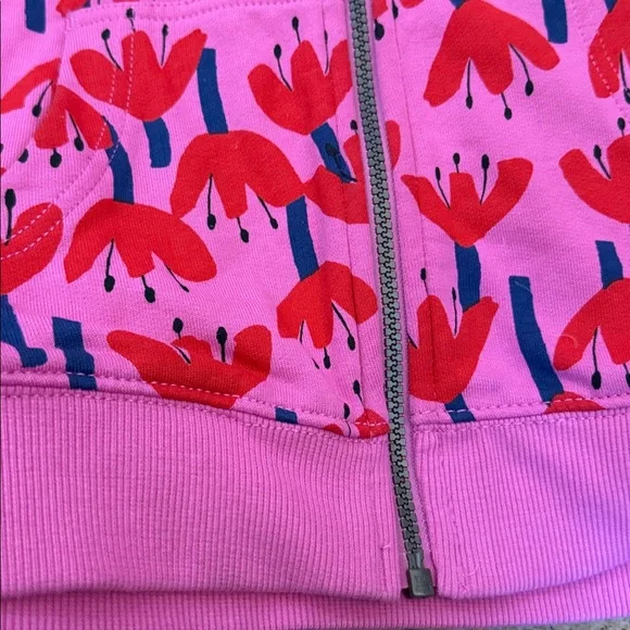Hanna Andersson Print Faux Shearling Lined Hoodie Size 8